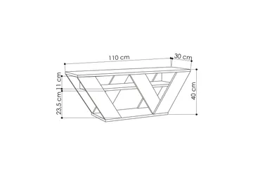 Pipralla TV-benk 110 cm - Hvit Marmor - Møbler - Mediamøbel & tv møbel - TV-benk & mediabenk
