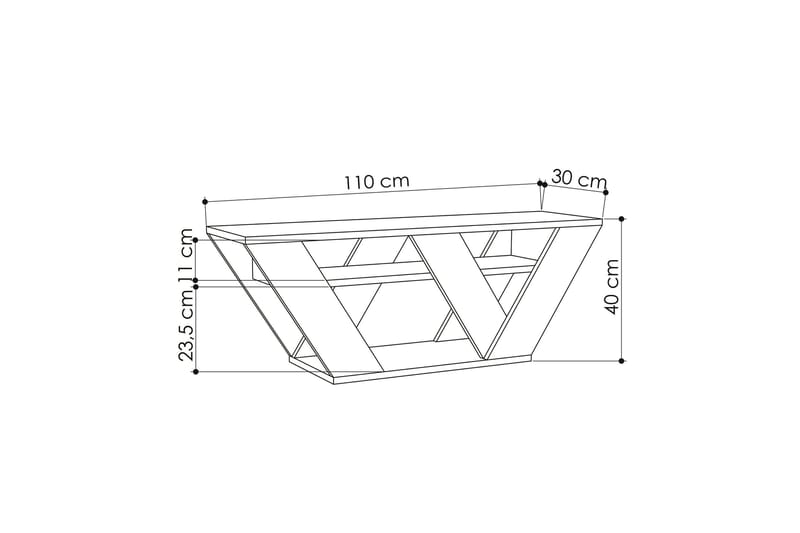 Pipralla TV-benk 110 cm - Hvit Marmor - Møbler - Mediamøbel & tv møbel - TV-benk & mediabenk