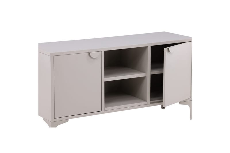 Piring Gulvstående TV-benk 120 cm med Oppbevaring i Metall - Beige - Møbler - Mediamøbel & tv møbel - TV-benk & mediabenk