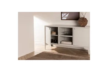 Piring Gulvstående TV-benk 120 cm med Oppbevaring i Metall - Beige - Møbler - Mediamøbel & tv møbel - TV-benk & mediabenk