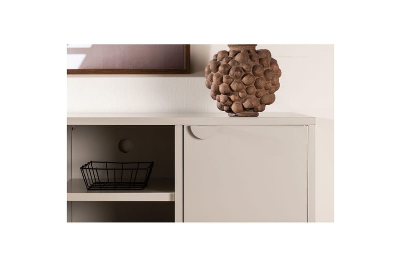 Piring Gulvstående TV-benk 120 cm med Oppbevaring i Metall - Beige - Møbler - Mediamøbel & tv møbel - TV-benk & mediabenk