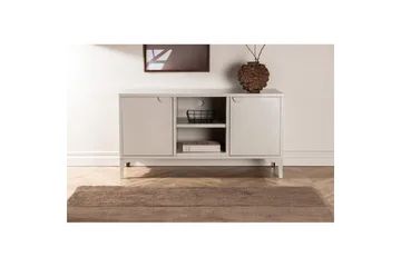 Piring Gulvstående TV-benk 120 cm med Oppbevaring i Metall - Beige - Møbler - Mediamøbel & tv møbel - TV-benk & mediabenk