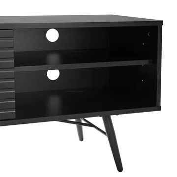 Pixar Gulvstående TV-benk 150 cm med Oppbevaring i Tre med Metallben - Svart - Møbler - Mediamøbel & tv møbel - TV-benk & mediabenk