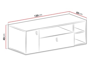 Planeta Frittstående TV-benk 120 cm med Oppbevaring i Malt Tre - Hvit - Møbler - Mediamøbel & tv møbel - TV-benk & mediabenk