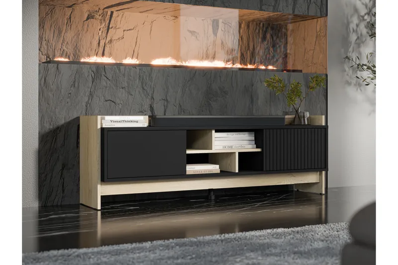 Polina TV-benk 150 cm - Brun / Svart - Møbler - Mediamøbel & tv møbel - TV-benk & mediabenk