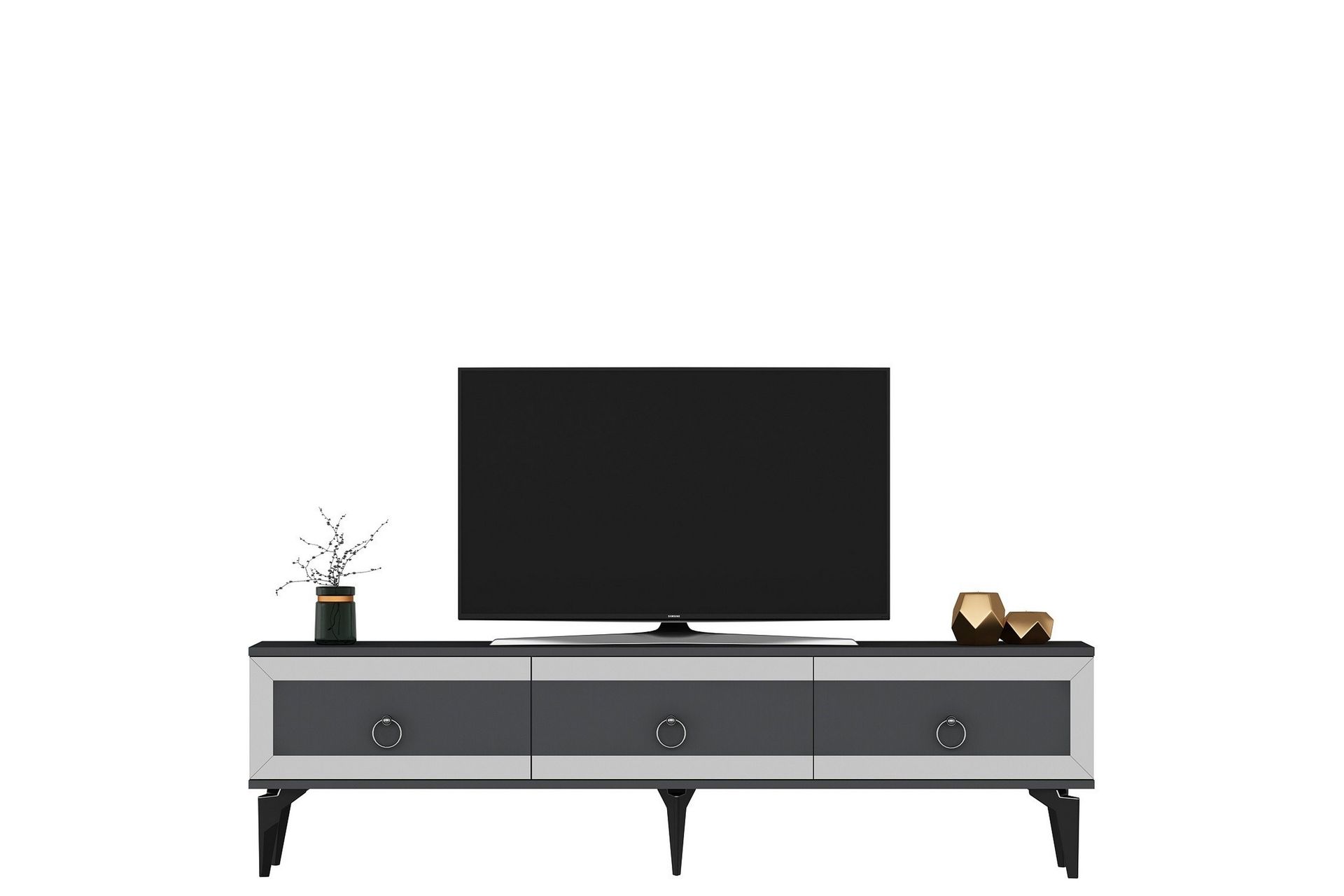 Ponny TV-benk 180 cm - Antrasitt/Sølv - Møbler - Mediamøbel & tv møbel - TV-benk & mediabenk