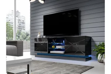 Qiu Tv-benk 160 cm - Svart - Møbler - Mediamøbel & tv møbel - TV-benk & mediabenk