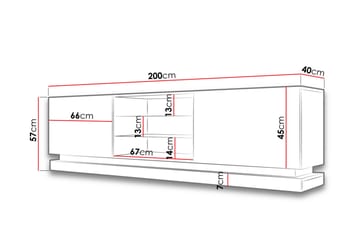 Qiu TV-benk 200 cm - Hvit - Møbler - Mediamøbel & tv møbel - TV-benk & mediabenk