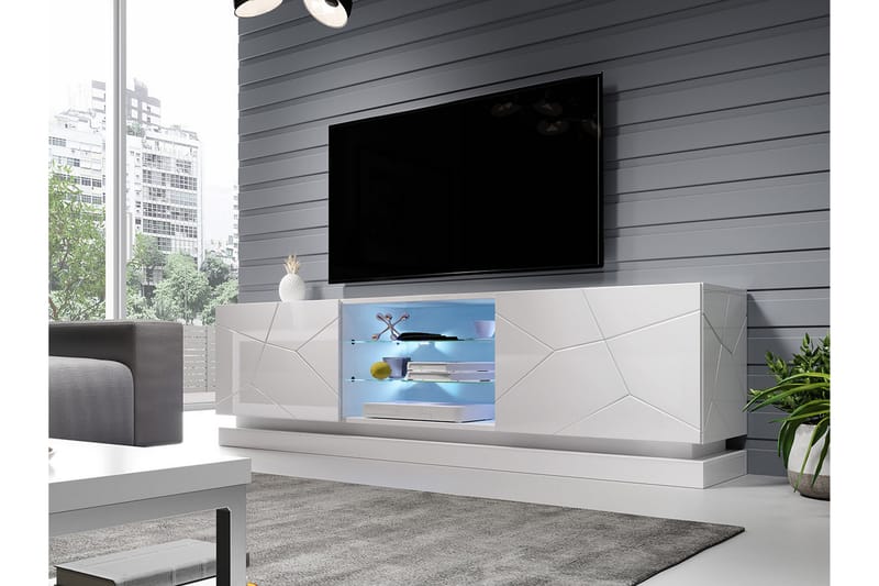 Qiu TV-benk 200 cm - Hvit - Møbler - Mediamøbel & tv møbel - TV-benk & mediabenk