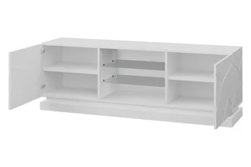 Qiu TV-Benk 40x160 cm LED-belysning - Hvit/Høyglans - Møbler - Mediamøbel & tv møbel - TV-benk & mediabenk