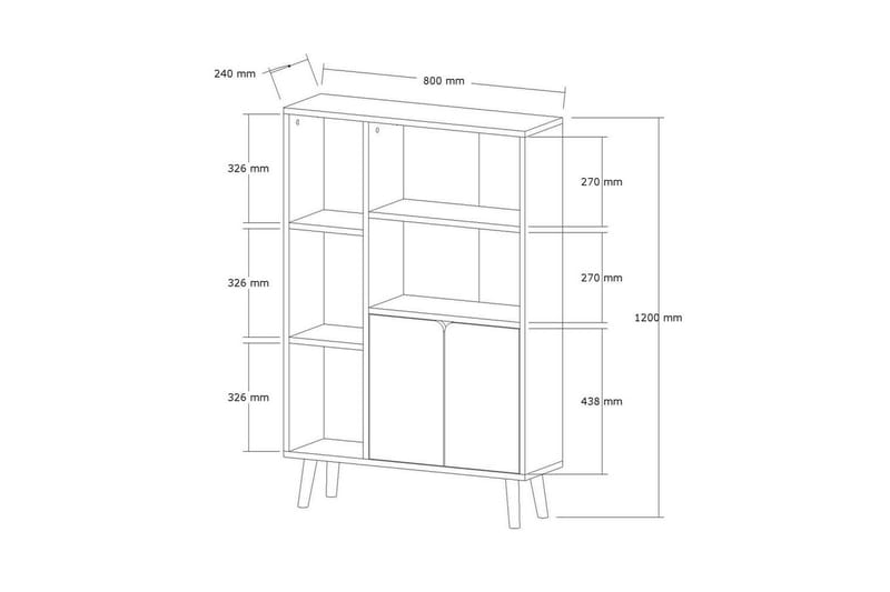 Quorana Bokhylle 25 cm - Eik - Oppbevaring - Hyller - Bokhylle