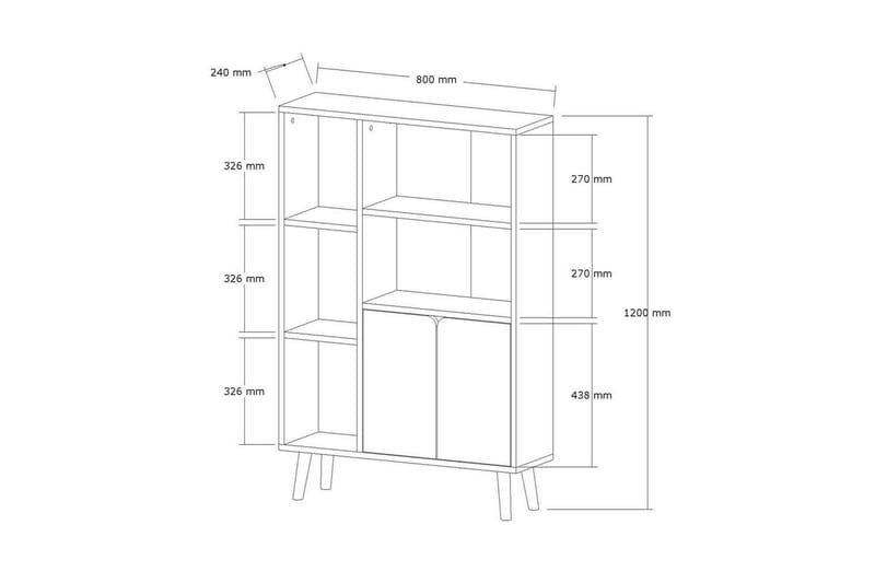 Quorana Bokhylle 25 cm - Hvit - Oppbevaring - Hyller - Bokhylle