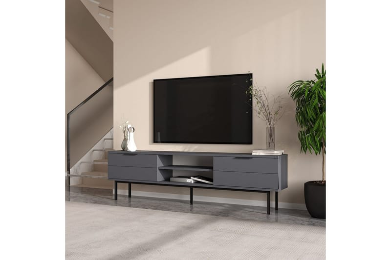 Ranjit TV-benk 180 cm - Antrasitt - Møbler - Mediamøbel & tv møbel - TV-benk & mediabenk