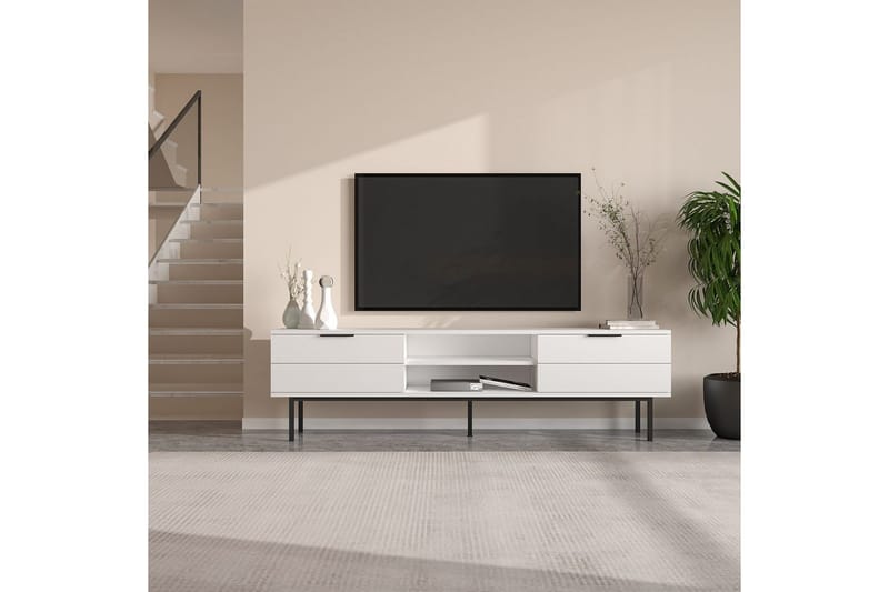 Ranjit TV-benk 180 cm - Hvit - Møbler - Mediamøbel & tv møbel - TV-benk & mediabenk