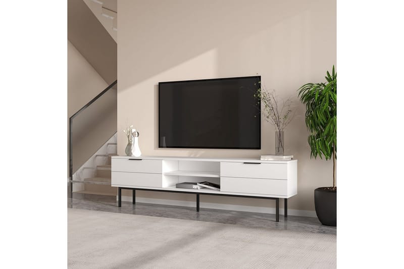 Ranjit TV-benk 180 cm - Hvit - Møbler - Mediamøbel & tv møbel - TV-benk & mediabenk