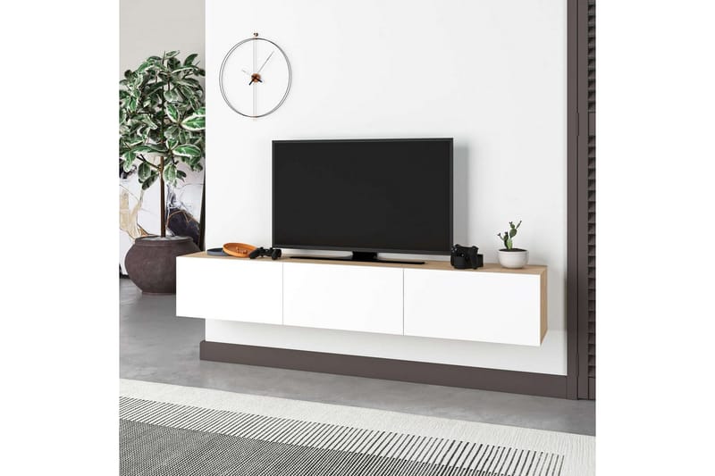 Rasab TV-benk 180 cm - Brun/Hvit - Møbler - Mediamøbel & tv møbel - TV-benk & mediabenk