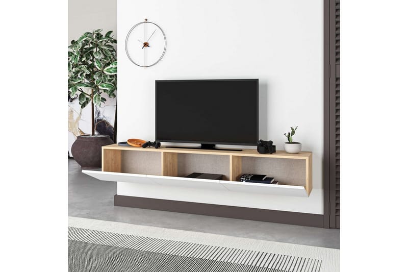 Rasab TV-benk 180 cm - Brun/Hvit - Møbler - Mediamøbel & tv møbel - TV-benk & mediabenk