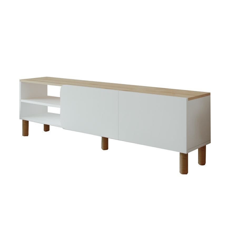 Relento TV-benk 150 cm - hvit, Sapphire-eik