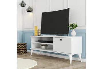 Reyne TV-benk 120 cm med Oppbevaring i Malt Tre - Hvit - Møbler - Mediamøbel & tv møbel - TV-benk & mediabenk