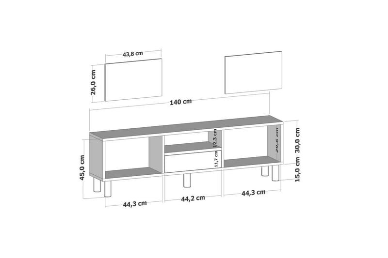 Rion TV-benk 140 cm - Beige - Møbler - Mediamøbel & tv møbel - TV-benk & mediabenk