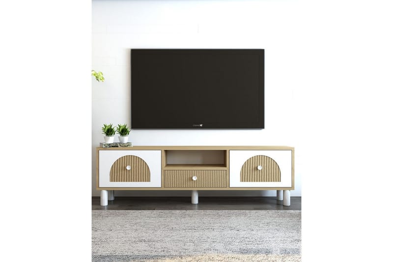 Rion TV-benk 140 cm - Beige - Møbler - Mediamøbel & tv møbel - TV-benk & mediabenk