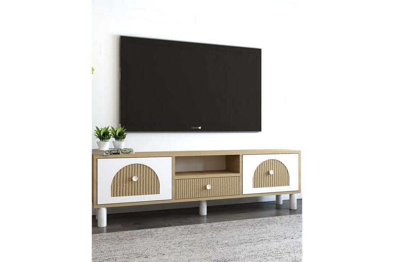 Rion TV-benk 140 cm - Beige - Møbler - Mediamøbel & tv møbel - TV-benk & mediabenk