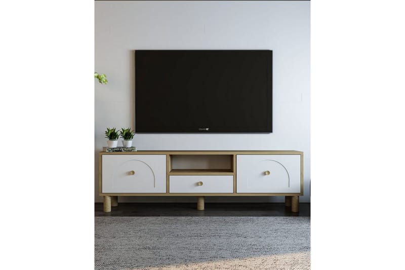 Rion TV-benk 140 cm - Hvit - Møbler - Mediamøbel & tv møbel - TV-benk & mediabenk
