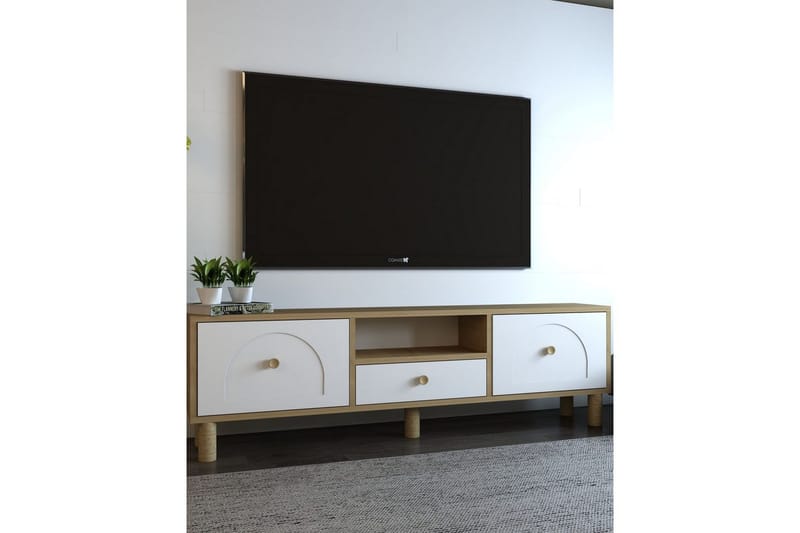 Rion TV-benk 140 cm - Hvit - Møbler - Mediamøbel & tv møbel - TV-benk & mediabenk