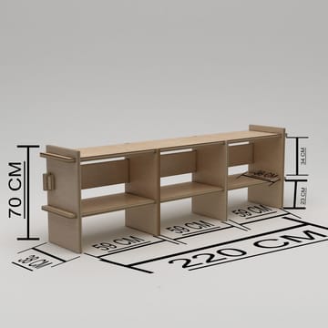 Ropira TV-benk 220 cm - Naturlig tre - Møbler - Mediamøbel & tv møbel - TV-benk & mediabenk