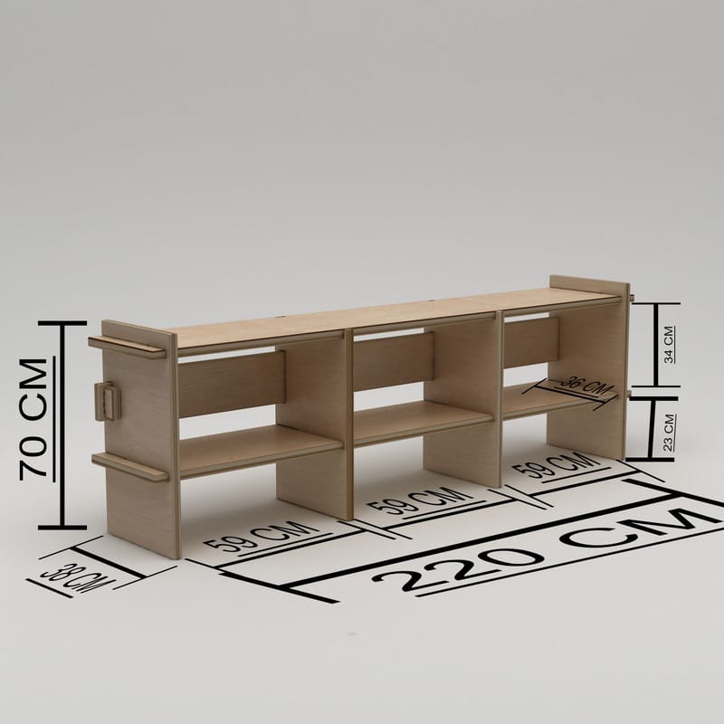 Ropira TV-benk 220 cm - Naturlig tre - Møbler - Mediamøbel & tv møbel - Mediestativ & veggfeste