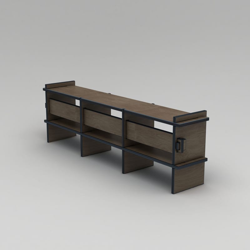 Ropira TV-benk 220 cm - Valnøtt - Møbler - Mediamøbel & tv møbel - Mediestativ & veggfeste