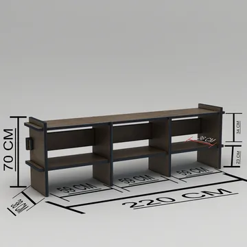 Ropira TV-benk 220 cm - Valnøtt - Møbler - Mediamøbel & tv møbel - TV-benk & mediabenk