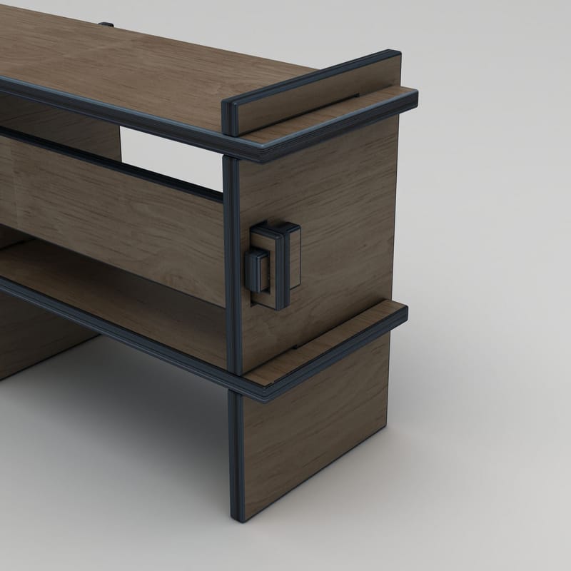 Ropira TV-benk 220 cm - Valnøtt - M øbler - Mediamøbel & tv møbel - Mediestativ & veggfeste