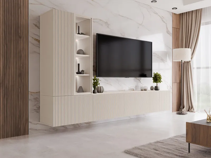 Rylar TV-veggmøbel - beige - Møbler - Mediamøbel & tv møbel - TV-møbelsett