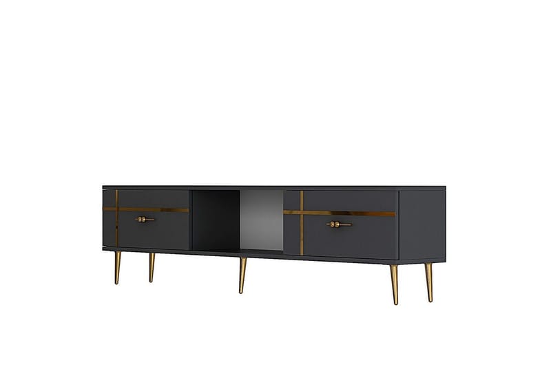 Safiya TV-benk 150 cm - Antrasitt/Gull - Møbler - Mediamøbel & tv møbel - TV-benk & mediabenk