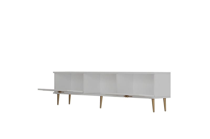 Safiya TV-benk 150 cm - Hvit/Gull - Møbler - Mediamøbel & tv møbel - TV-benk & mediabenk