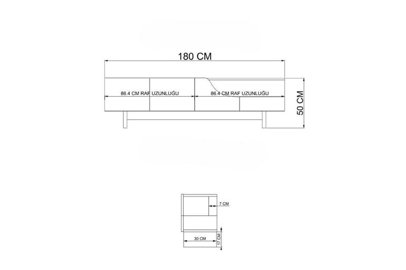 Safiya TV-benk 180 cm - Beige - Møbler - Mediamøbel & tv møbel - TV-benk & mediabenk