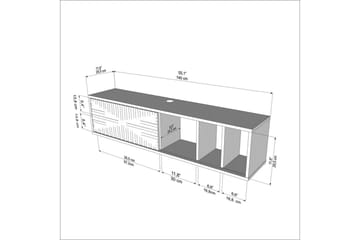 Saller TV-benk 140 cm - Eik/Hvit - Møbler - Mediamøbel & tv møbel - TV-benk & mediabenk