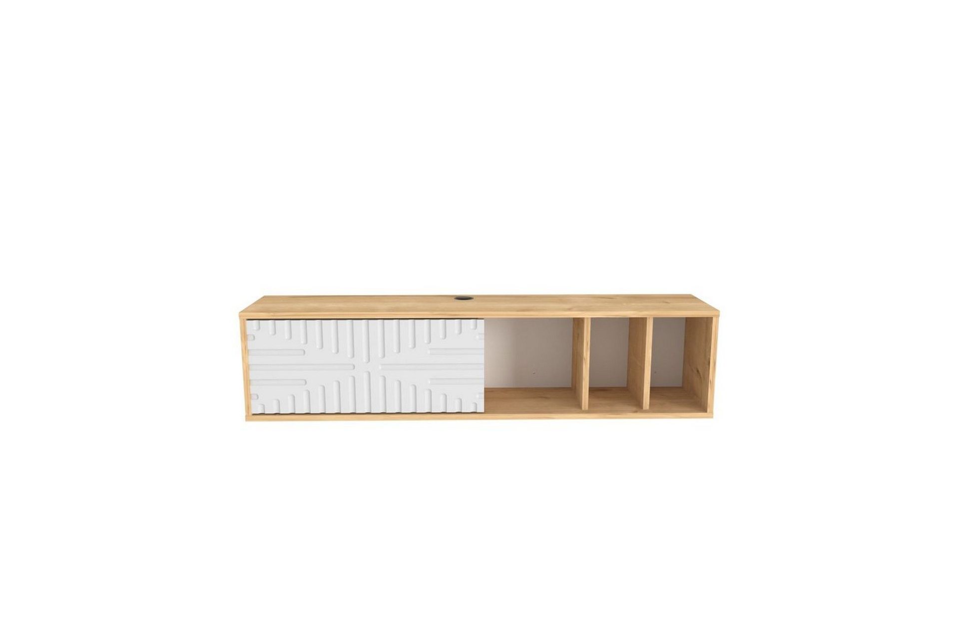 Saller TV-benk 140 cm - Eik/Hvit