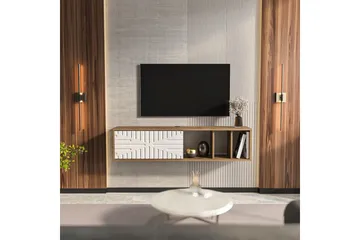 Saller TV-benk 140 cm - Valnøtt/Hvit - Møbler - Mediamøbel & tv møbel - TV-benk & mediabenk