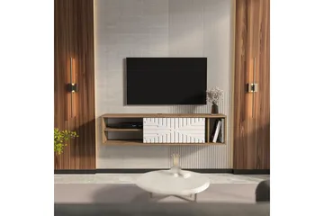 Saller TV-benk 140 cm - Valnøtt/Hvit - Møbler - Mediamøbel & tv møbel - TV-benk & mediabenk