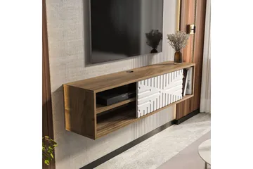 Saller TV-benk 140 cm - Valnøtt/Hvit - Møbler - Mediamøbel & tv møbel - TV-benk & mediabenk