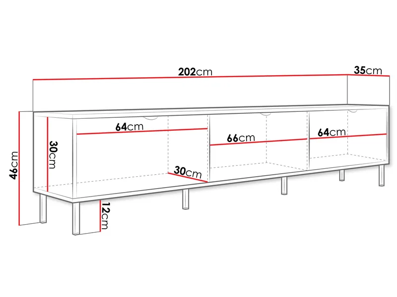 Salmor TV-benk 202 cm - Hvit - Møbler - Mediamøbel & tv møbel - TV-benk & mediabenk