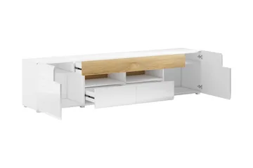 Saran TV-benk 208 cm - Eik/Hvit høyglans - Møbler - Mediamøbel & tv møbel - TV-benk & mediabenk