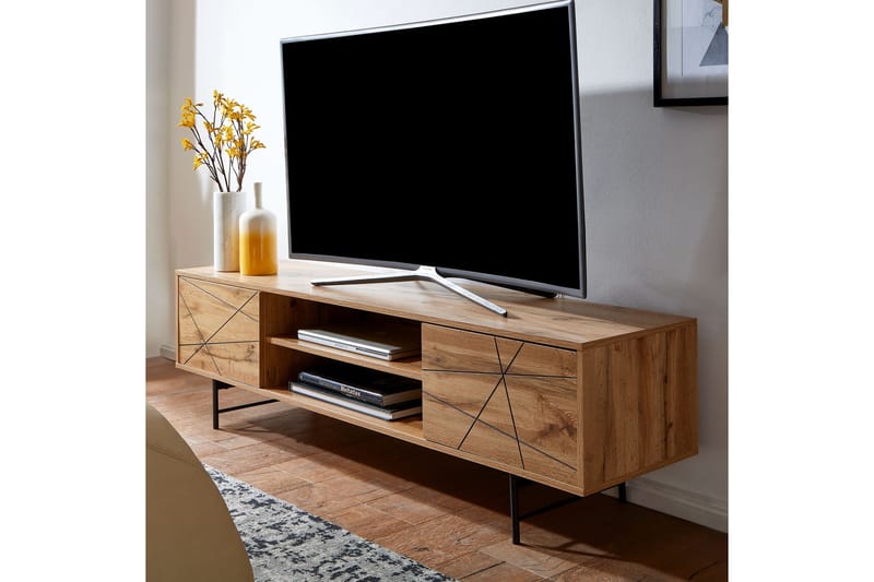 Seddik Tv-benk 45x160 cm Rektangulær - Brun - TV-benk & mediabenk