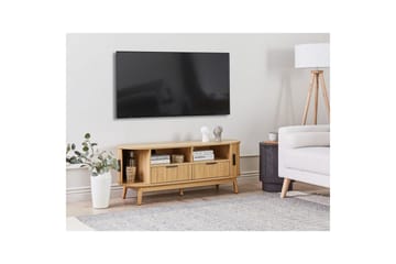 Selah Frittstående TV-benk 120 cm med Oppbevaring i Lyst Tre - Brun - Møbler - Mediamøbel & tv møbel - TV-benk & mediabenk