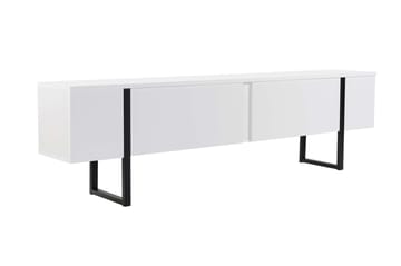 Serenity Gulvstående TV-benk 180 cm med Oppbevaring i Tre med Metallben - Hvit - Møbler - Mediamøbel & tv møbel - TV-benk & mediabenk
