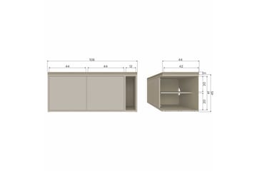 Settle Frittstående TV-benk 108 cm med Oppbevaring i Furu - Beige - Møbler - Mediamøbel & tv møbel - TV-benk & mediabenk