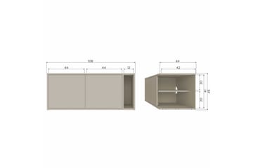 Settle Gulvstående TV-benk 108 cm med Oppbevaring i Furu - Lys Beige - Møbler - Mediamøbel & tv møbel - TV-benk & mediabenk