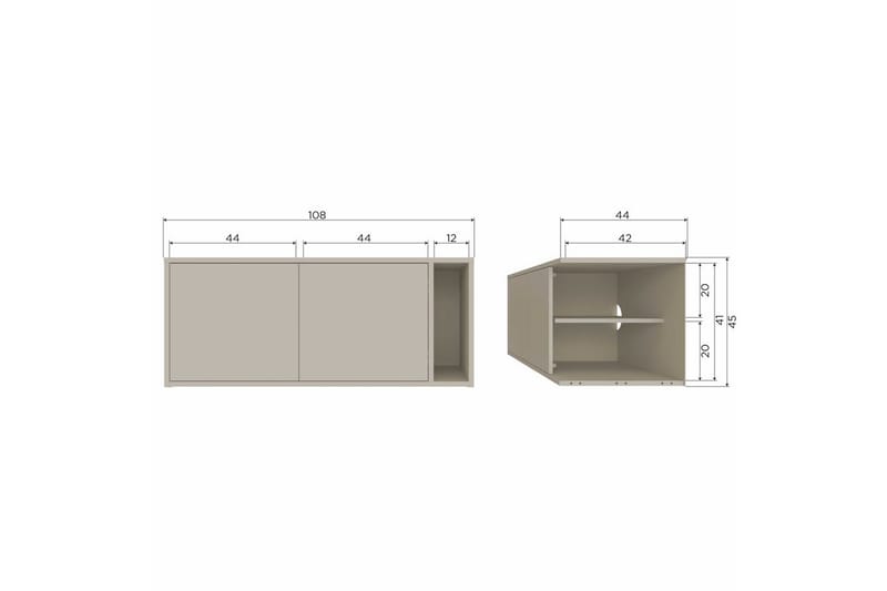 Settle Gulvstående TV-benk 108 cm med Oppbevaring i Furu - Lys Beige - Møbler - Mediamøbel & tv møbel - TV-benk & mediabenk